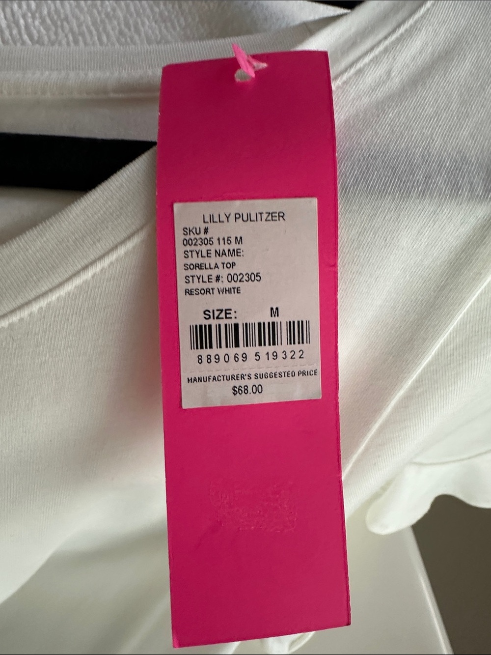 Lilly Pulitzer White Ruffle Sleeve Short-Sleeve Tee - Picture 3 of 4